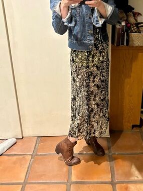 Floral Black and Cream Women's Dress